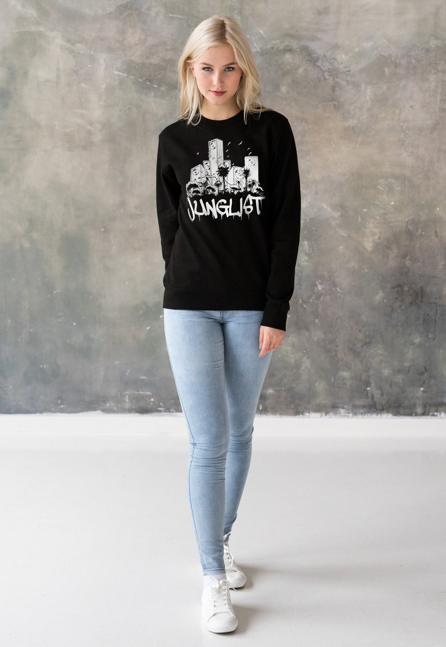 Junglist Sound System Sweatshirt Jungle Massive Drum and Bass & Female DJ Rave Music Womens Printed Sweatshirt Sweater Pullover Jumper Top