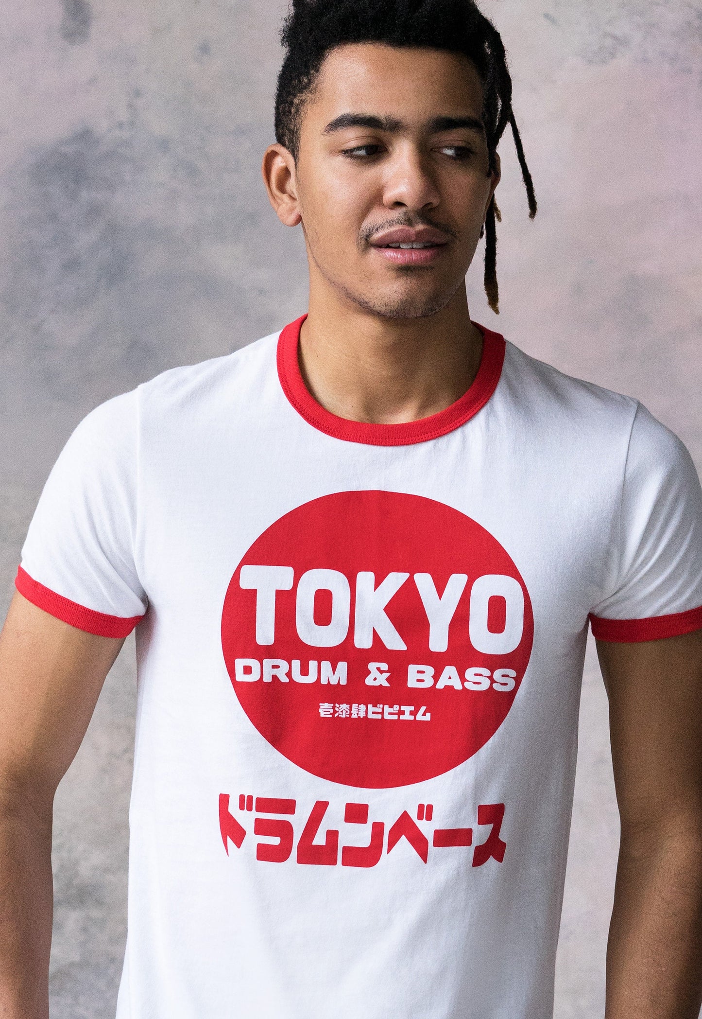 Tokyo Drum & Bass Ringer T Shirt Japanese Writing Japan 174 BPM Amen DnB DJ Junglist Synthesizer Synth Graphic Printed Men's Women's Tee Top