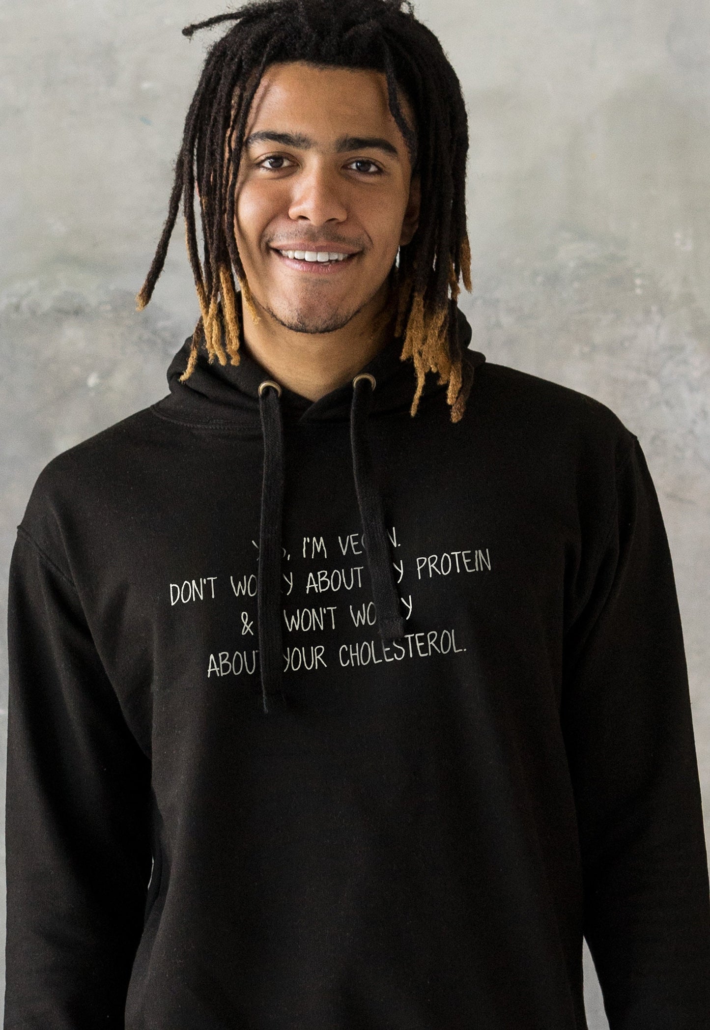 Vegan Protein Hoodie Slogan Funny Ironic Herbivore Climate Change Planet Earth Be Kind Nice AF ALF Mens Womens Printed Hooded Top Sweatshirt