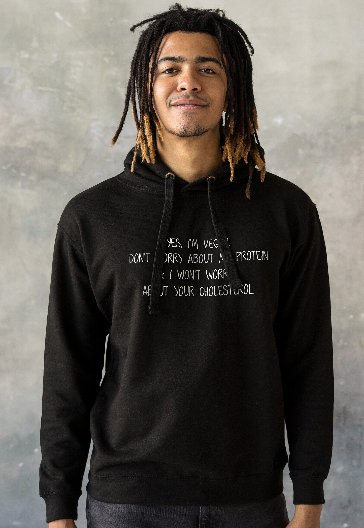 Vegan Protein Hoodie Slogan Funny Ironic Herbivore Climate Change Planet Earth Be Kind Nice AF ALF Mens Womens Printed Hooded Top Sweatshirt