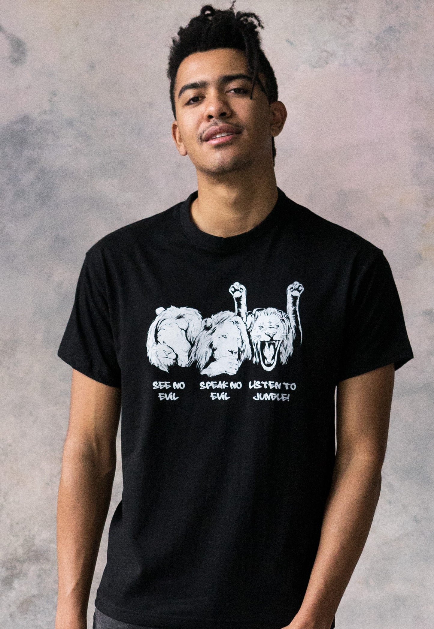 Junglist Lions T Shirt Jungle Massive Drum and Bass DJ & Synth Music Amen Break Breakbeat Synth Music Producer Festival Mens Printed Tee