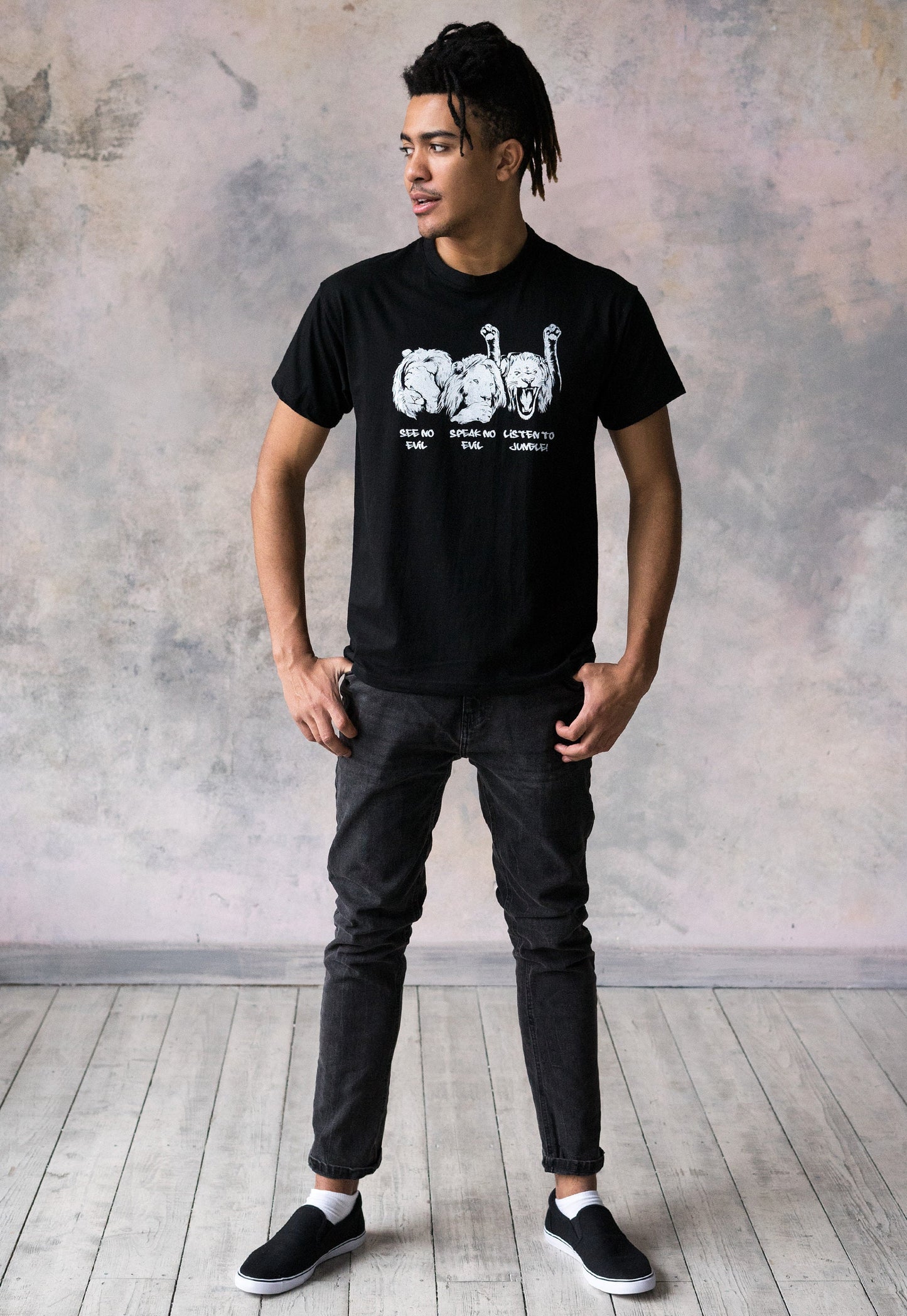 Junglist Lions T Shirt Jungle Massive Drum and Bass DJ & Synth Music Amen Break Breakbeat Synth Music Producer Festival Mens Printed Tee