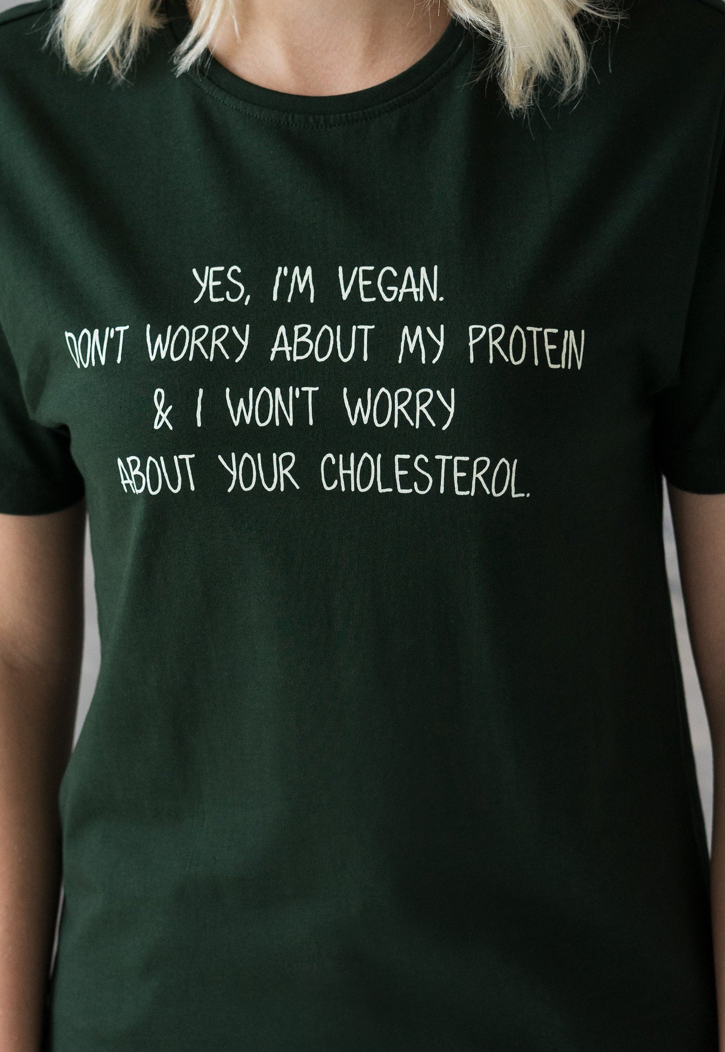 Vegan T Shirt Don't Worry About My Protein Veggie Slogan Funny Positive Activist AF Animal Liberation Be Kind Women's Men's Unisex Top Tee