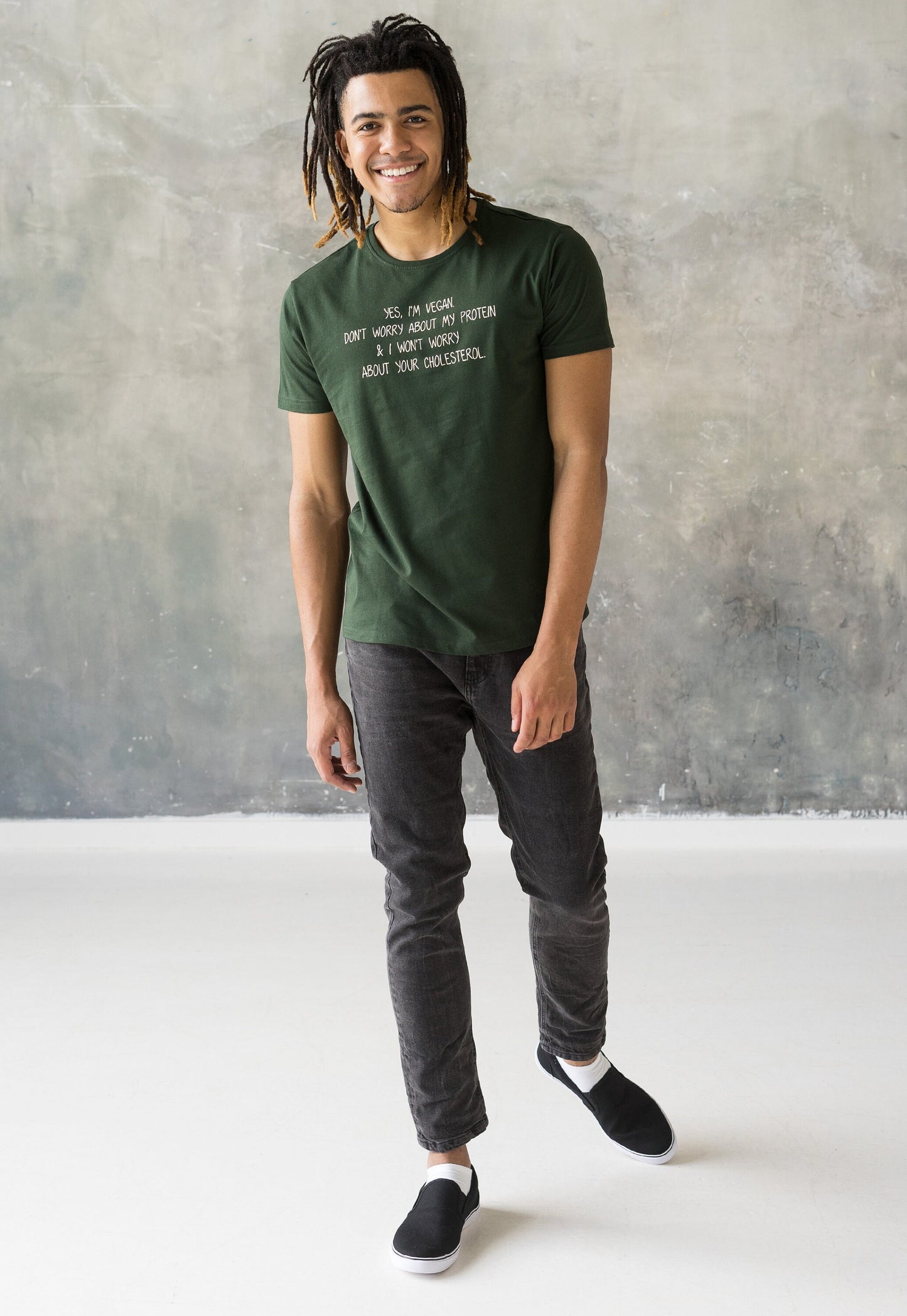 Vegan T Shirt Don't Worry About My Protein Veggie Slogan Funny Positive Activist AF Animal Liberation Be Kind Women's Men's Unisex Top Tee