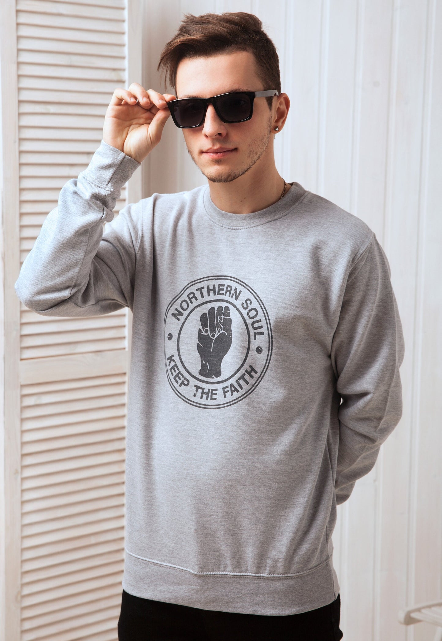 Northern Soul Sweatshirt Distressed Burnout Retro Print 60s 70s Mod Mods Music British Vintage Style Printed Men's Women's Pullover Jumper