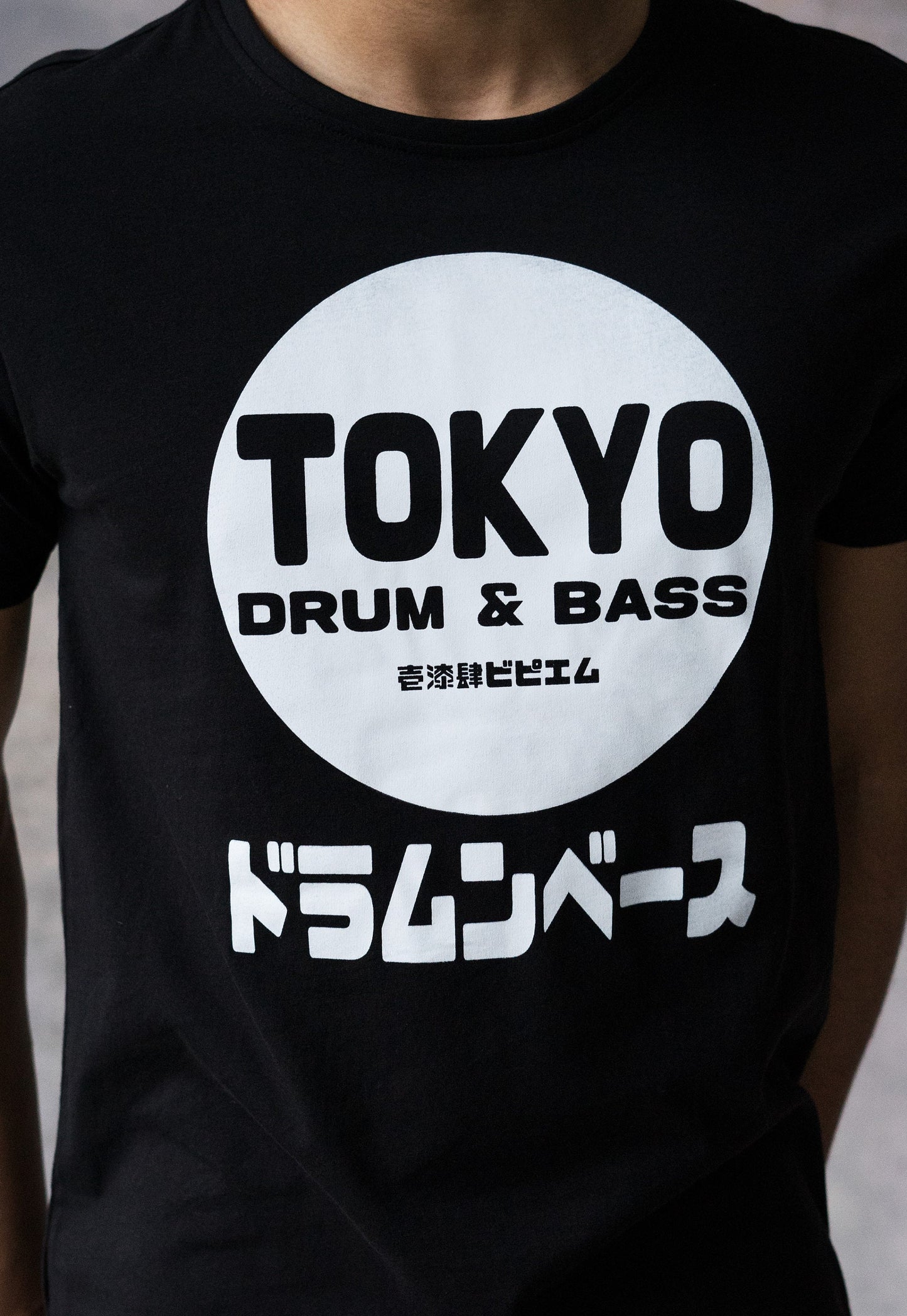 Tokyo Drum & Bass T Shirt Japanese Writing 174 BPM Junglist Synthesizer Synth Hiragana Kanji Graphic Printed Men's Women's Black Tee Top