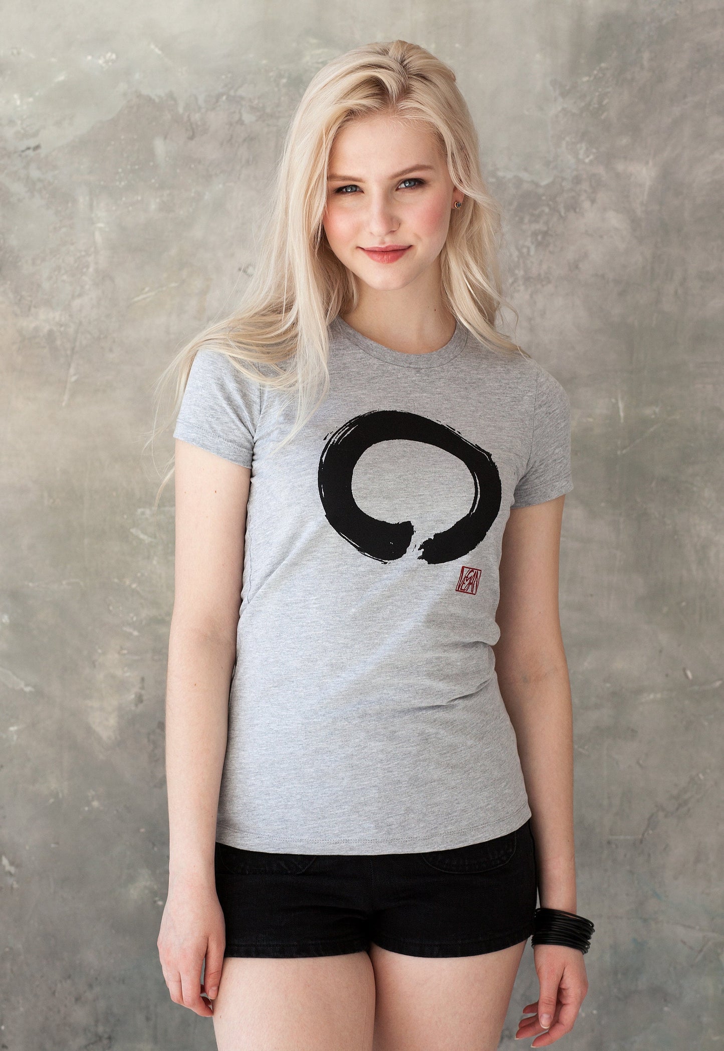 Vegan T Shirt - Enso Buddhist Circle Edgy Veggie Animal Rights LIberation Buddha Buddhism Wabi Sabi Zen Peace Activist Womens Girls Top Tee