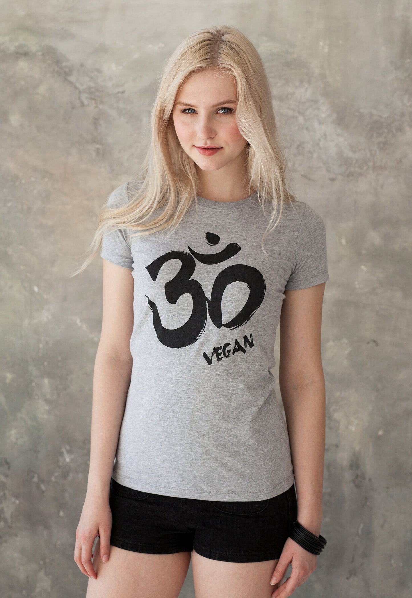 Om Vegan T Shirt - Ohm Aum Sanskrit Calligraphy Veggie Animal Rights Liberation Yoga Mindfulness Activist Women's Girls Graphic Printed Tee