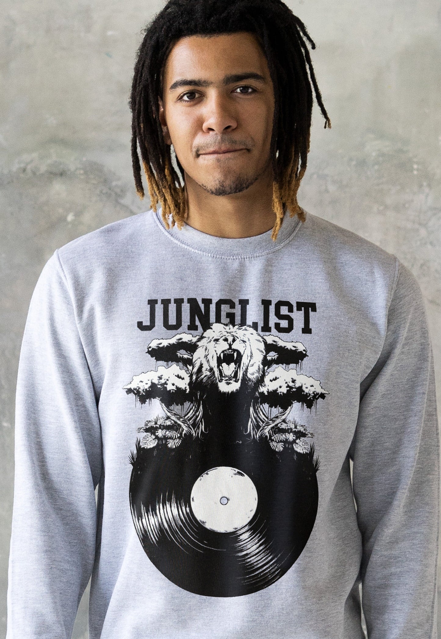 Junglist Vinyl Sweatshirt Jungle Massive Drum and Bass DJ LP Record Turntable Music Producer Synthesizer Mens Sweater Pullover Jumper Top