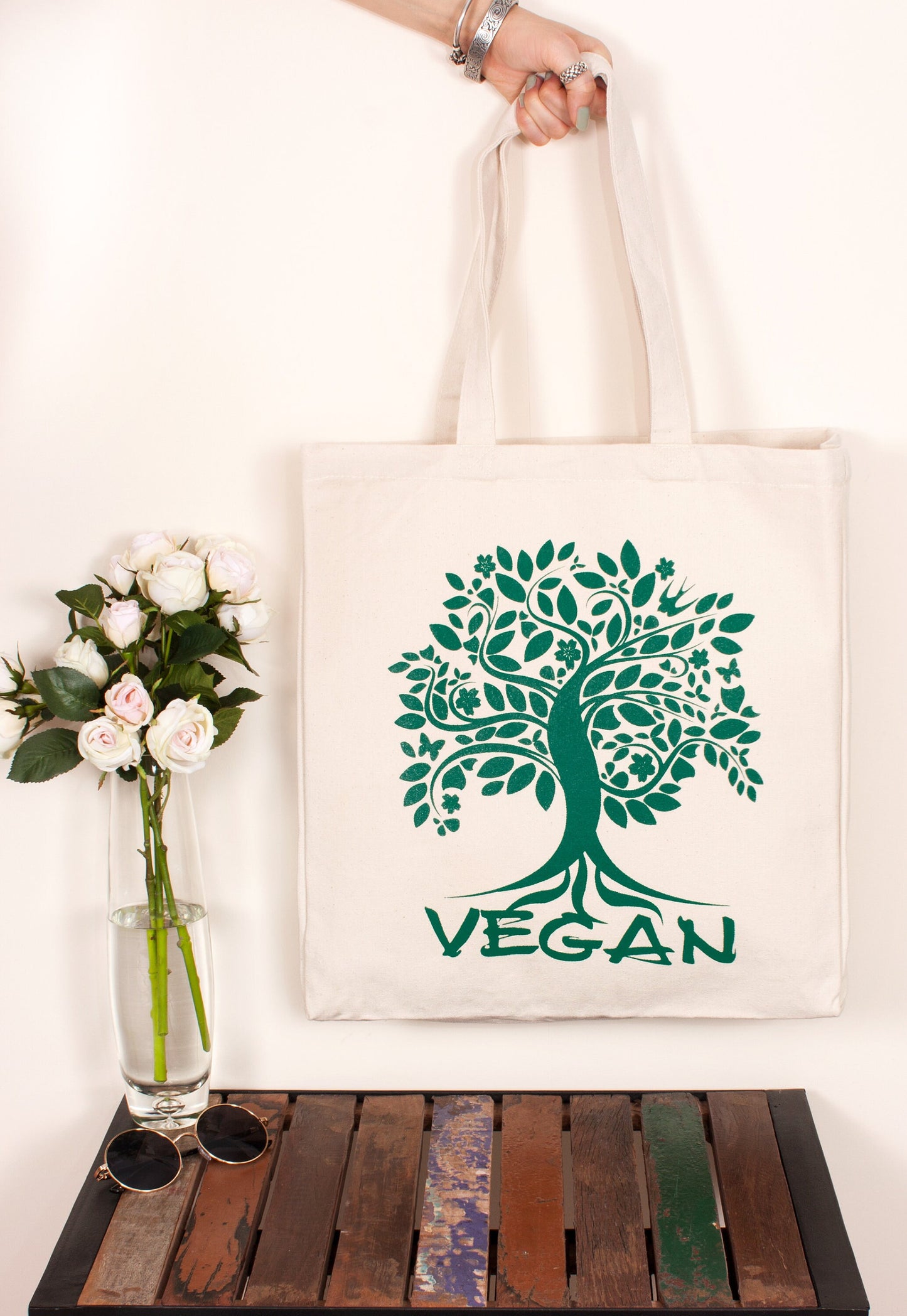 Vegan Treet Of Life Tote Bag Slogan Pretty Activist Planet Earth Climate Change Cotton Canvas Tote Shopper Bag Printed Eco Friendly Market