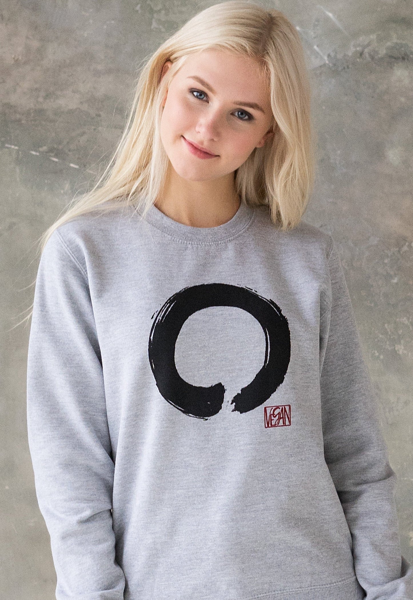 Vegan Sweatshirt - Enso Buddhist Circle - Vegetarian Veggie Buddhist Buddhism Wabi Sabi Zen Peace Men's Women's Graphic Printed Top Jumper