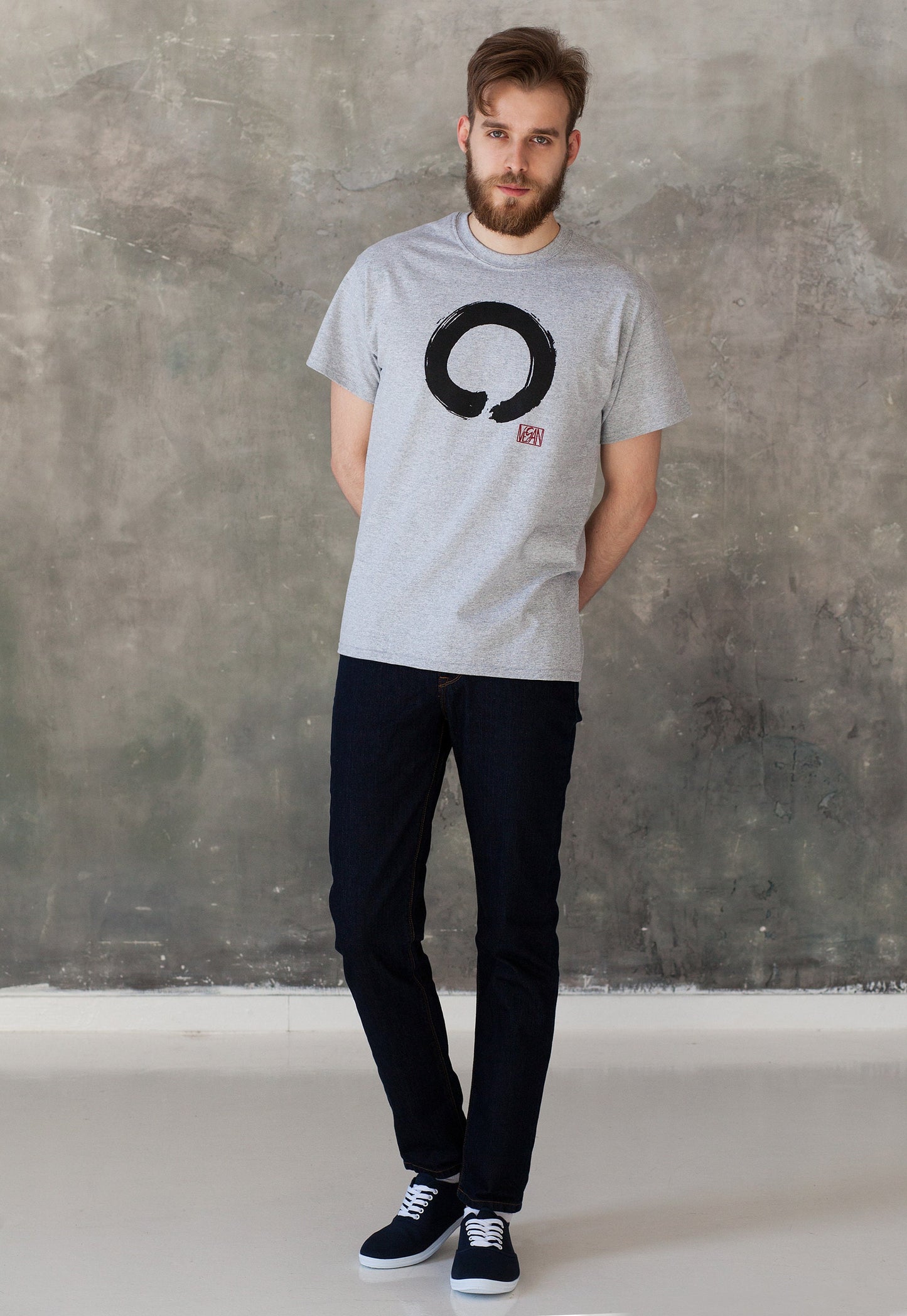 Vegan T Shirt - Enso Buddhist Circle - Vegetarian Veggie Buddhist Buddhism Wabi Sabi Zen Peace Men's Women's Unisex Graphic Printed Top Tee