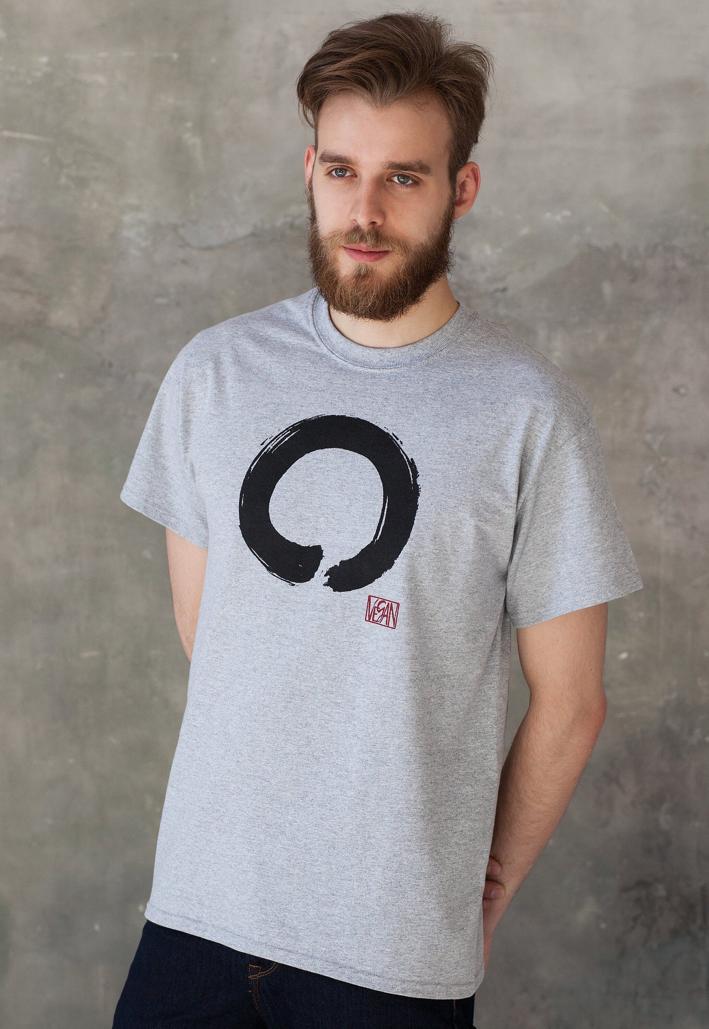 Vegan T Shirt - Enso Buddhist Circle - Vegetarian Veggie Buddhist Buddhism Wabi Sabi Zen Peace Men's Women's Unisex Graphic Printed Top Tee