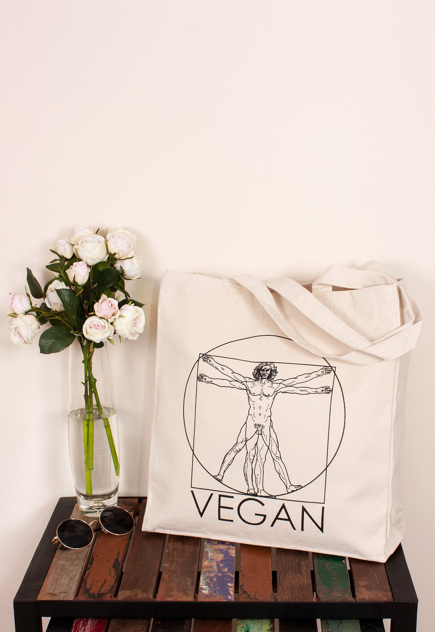 Vegan Tote Bag - Art Typography Slogan Minimalist Design Cotton Canvas Tote Da Vinci Drawing Sketch Shopper Bag Printed Eco Friendly Market
