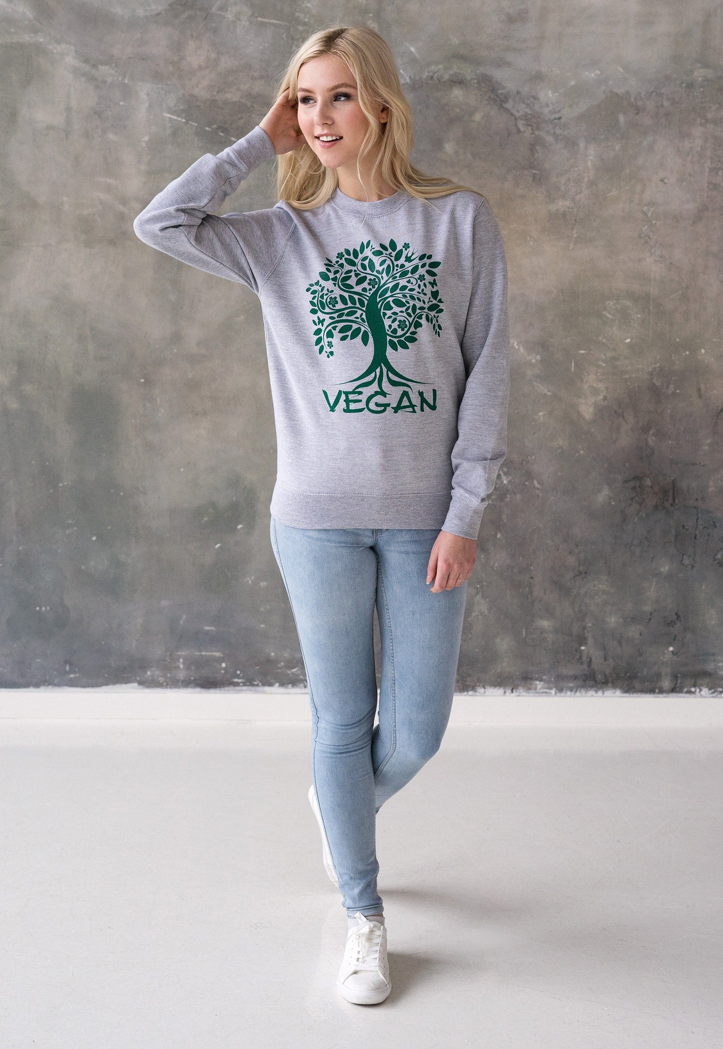 Tree Of Life Vegan Sweatshirt Herbivore Plant Based Climate Change Planet Earth Animal Liberation Mens Womens Graphic Printed Sweater Jumper