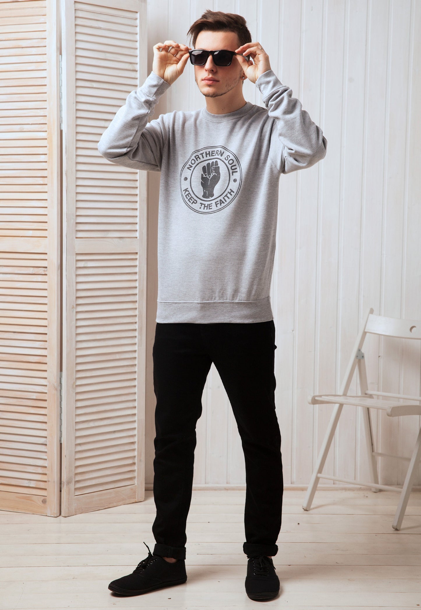 Northern Soul Sweatshirt Distressed Burnout Retro Print 60s 70s Mod Mods Music British Vintage Style Printed Men's Women's Pullover Jumper
