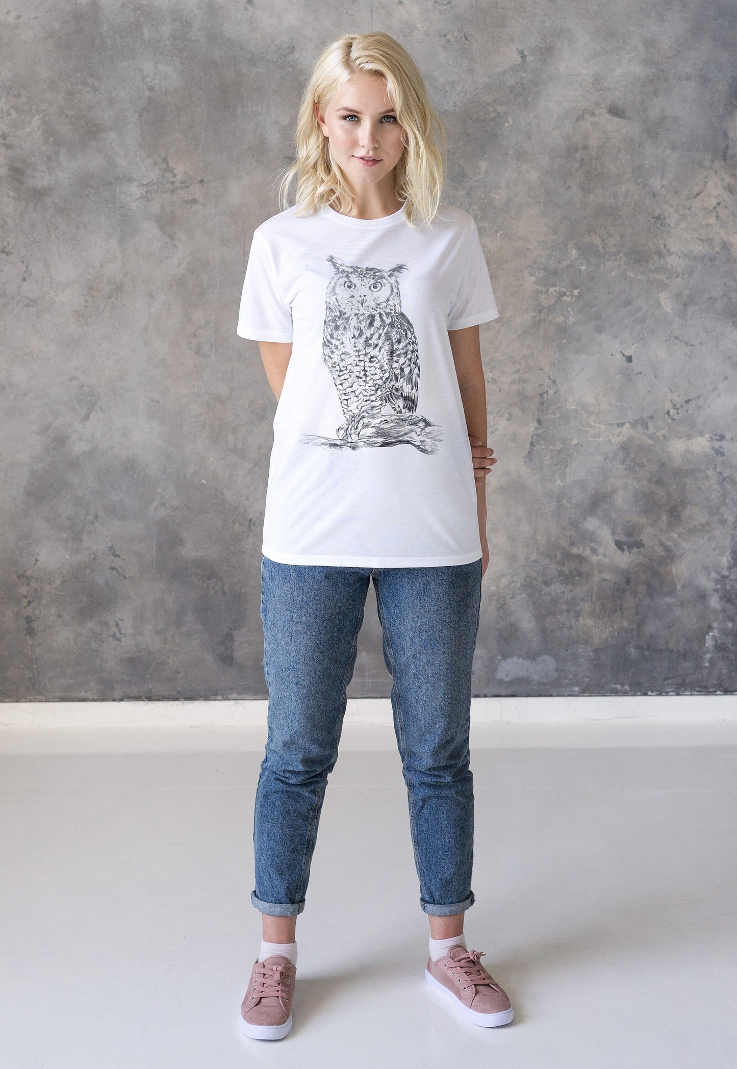 Owl T Shirt Artist Pencil Sketch Drawing Wild Bird Animal Vegan AF Cute Pretty Art Forest Nature Men's Women's Gifts Graphic Printed Top Tee