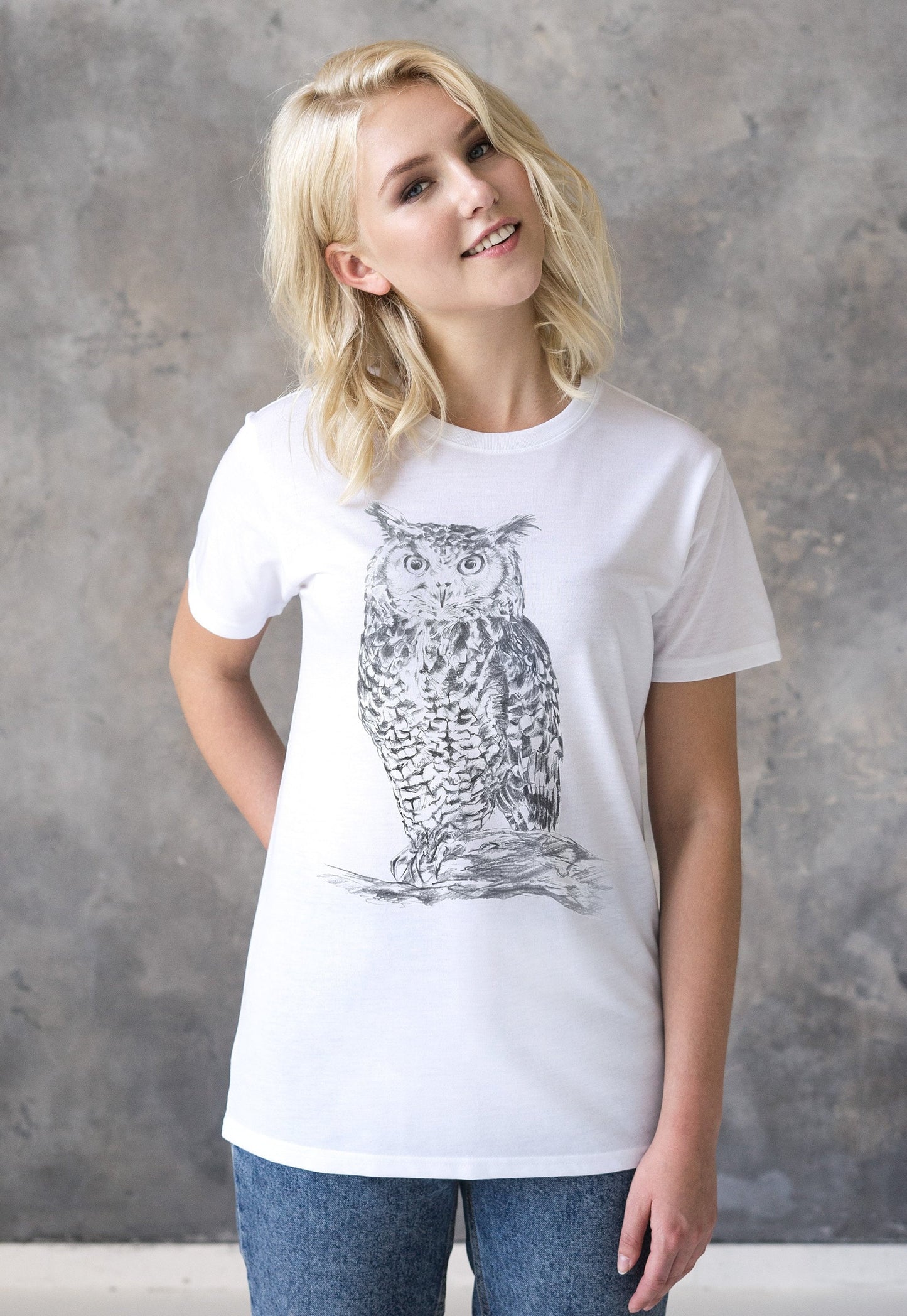 Owl T Shirt Artist Pencil Sketch Drawing Wild Bird Animal Vegan AF Cute Pretty Art Forest Nature Men's Women's Gifts Graphic Printed Top Tee