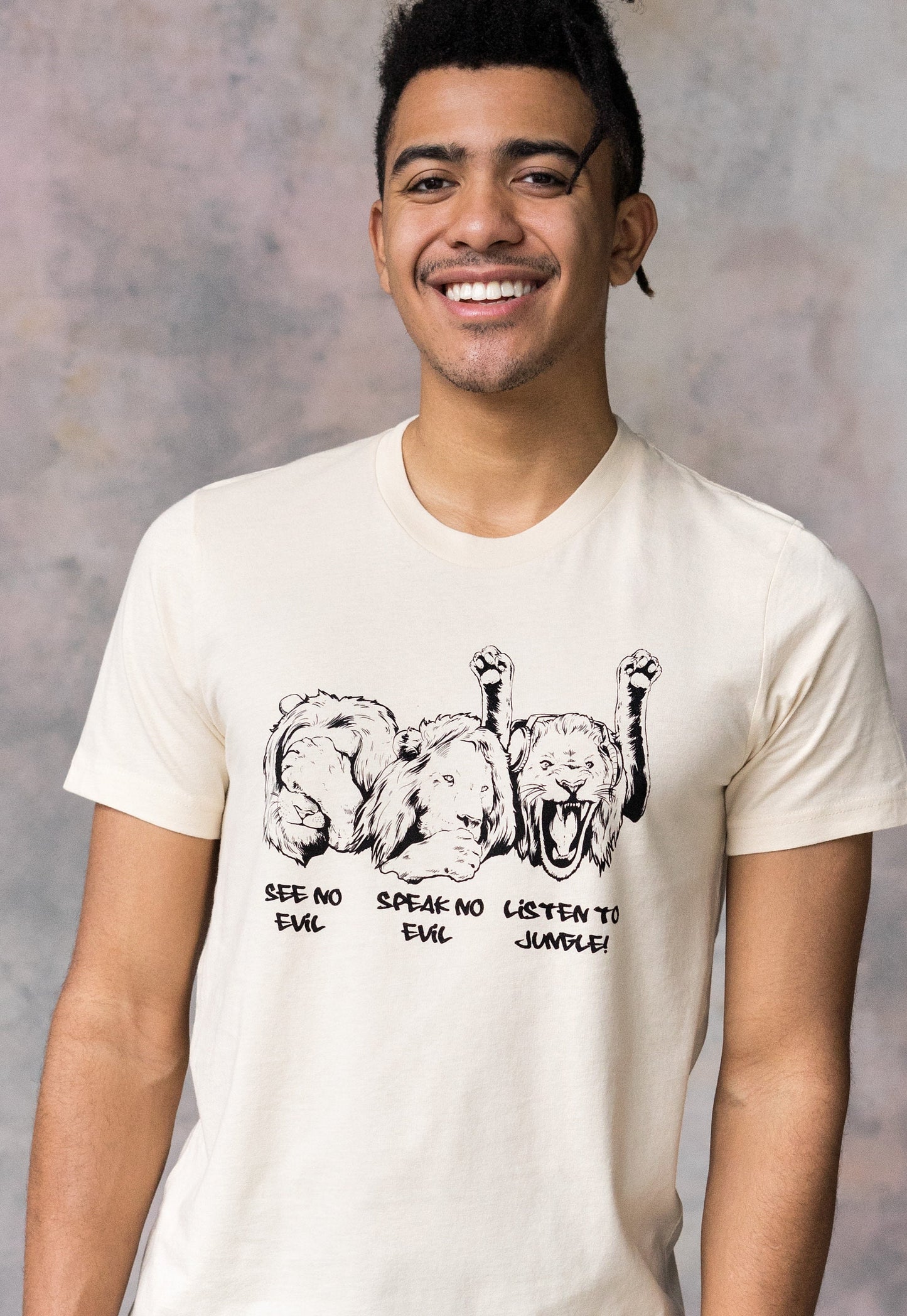 Junglist Lions T Shirt Jungle Massive Drum and Bass DJ & Synth Music Amen DnB Breakbeat Synth EDM Music Producer Festival Mens Printed Tee