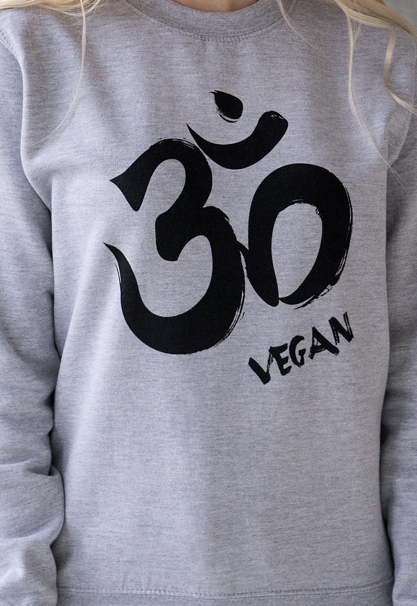 Om Vegan Sweatshirt Sanskrit Herbivore Slogan Hindu Hinduism Lotus Mandala Compassion Peace Men's Women's Unisex Graphic Printed Top Jumper