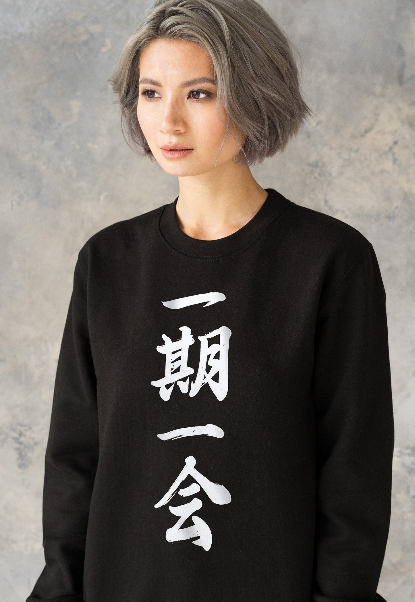 Japanese Sweatshirt Ichigo Ichie Japan Writing Kanji Calligraphy Buddhist Yoga Zen Inspirational Quotes Mens Womens Jumper Pullover Sweater