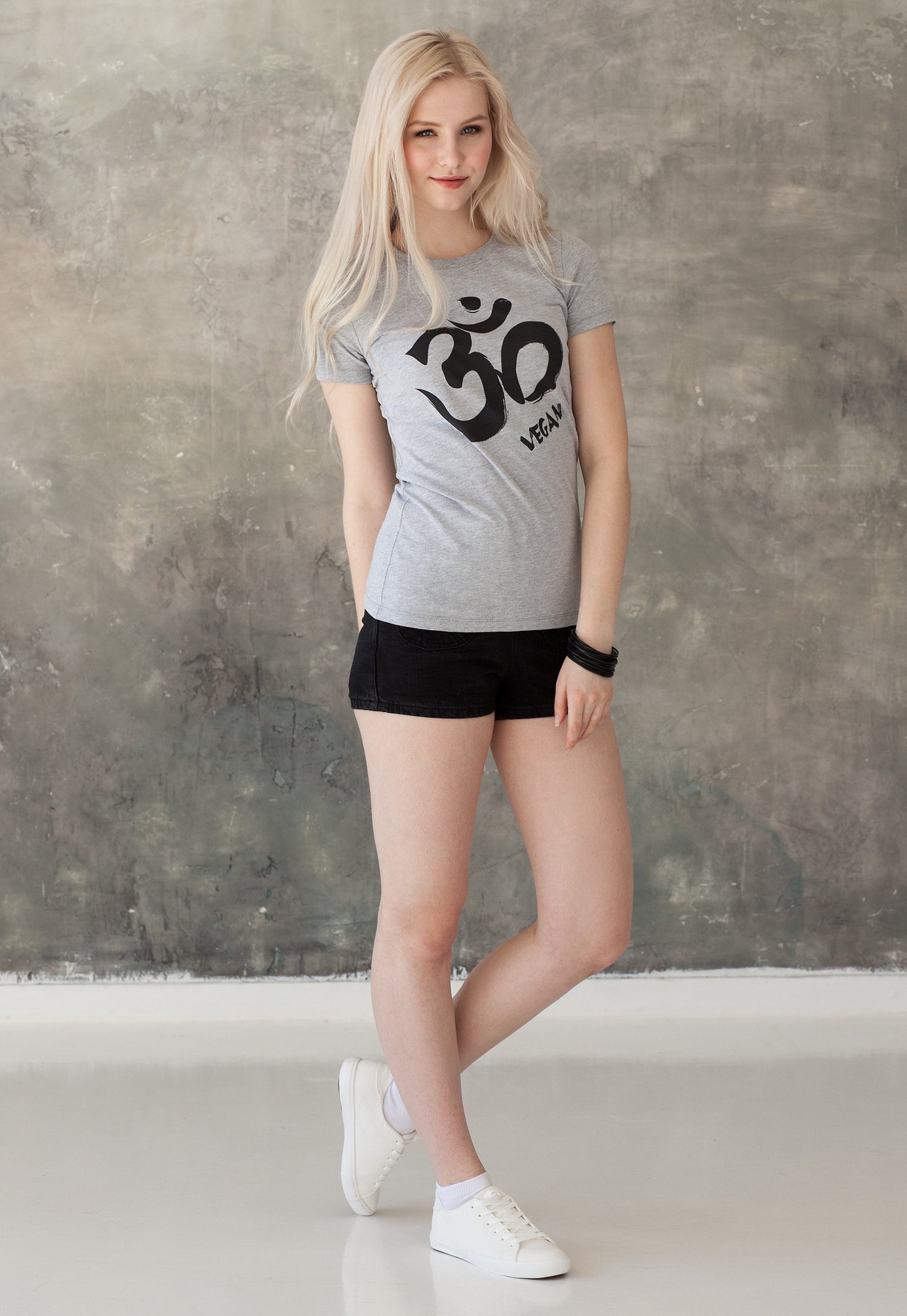 Om Vegan T Shirt - Ohm Aum Sanskrit Calligraphy Veggie Animal Rights Liberation Yoga Mindfulness Activist Women's Girls Graphic Printed Tee