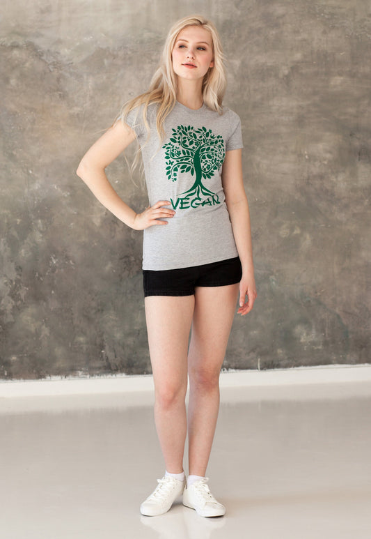 Vegan Tree Of Life T Shirt Vegetarian Veggie Animal Liberation Rights Climate Change Planet Nature Earth Boho Yoga Womens Girls Printed Tee