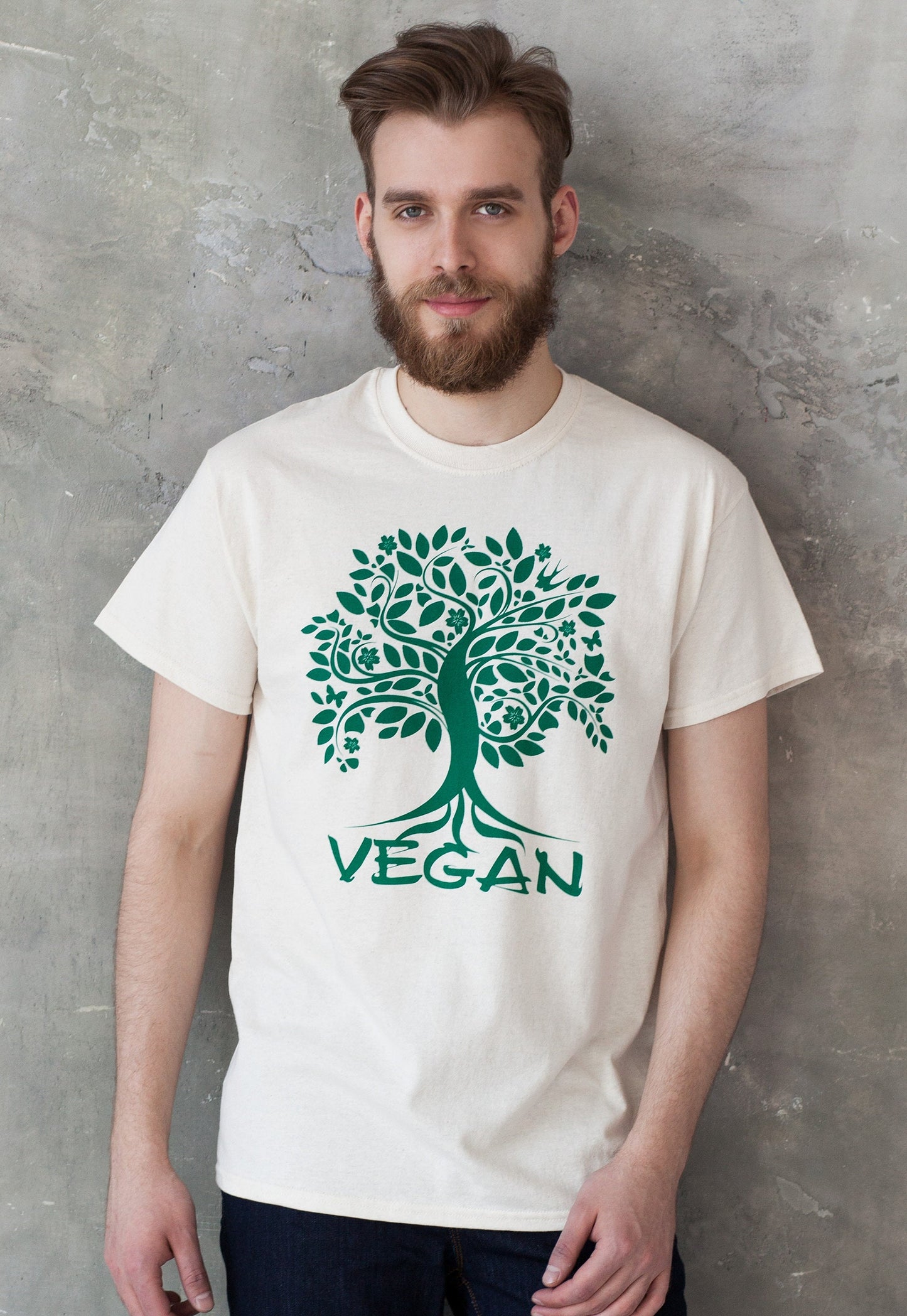 Tree Of Life Vegan T Shirt Plant Based Herbivore Animal Liberation Rights Climate Change Nature Earth Yoga Be Kind Women's Men's Printed Tee
