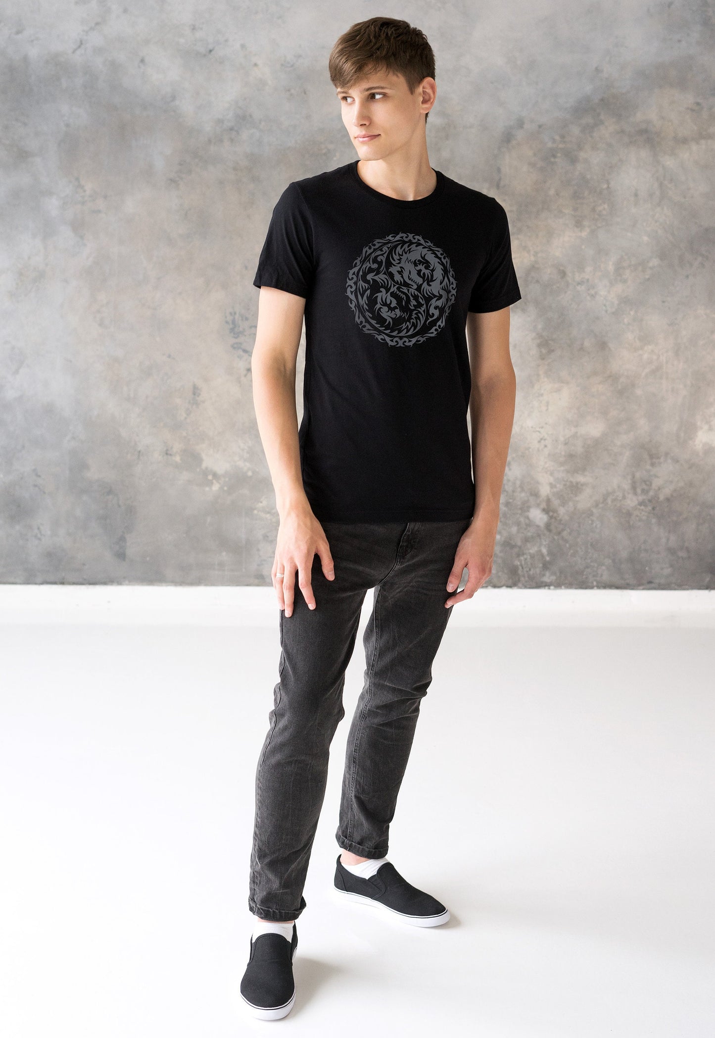 Yin Yang Dragons T Shirt Taoism Chinese Japanese Japan Dragon Taijitu Martial Arts Yoga Tai Chi Zen Meditation Men's Women's Printed Tee Top