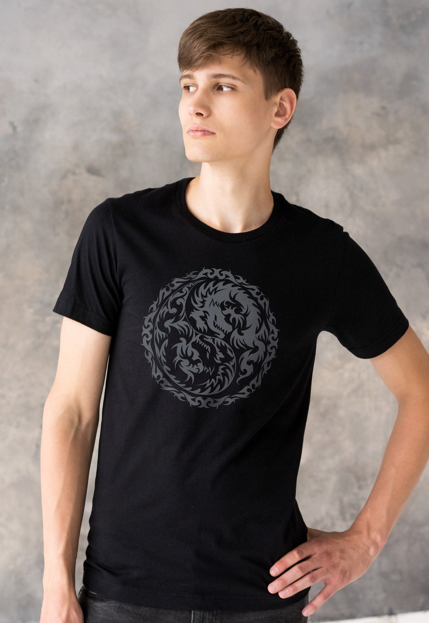Yin Yang Dragons T Shirt Taoism Chinese Japanese Japan Dragon Taijitu Martial Arts Yoga Tai Chi Zen Meditation Men's Women's Printed Tee Top