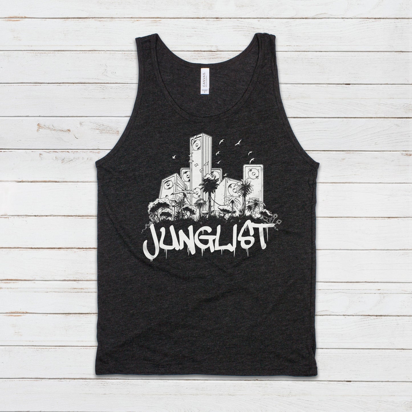 Junglist Sound System Tank Top Jungle Drum and Bass DJ EDM Synth Music Producer Gym Yoga Festival Mens Womens Graphic Printed Cami Vest Tee