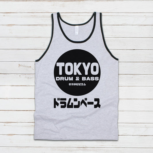Tokyo Drum and Bass Tank Top Japanese Junglist Jungle DnB EDM DJ Synth Music Festival Cool Japan Mens Womens Graphic Printed Cami Vest Tee
