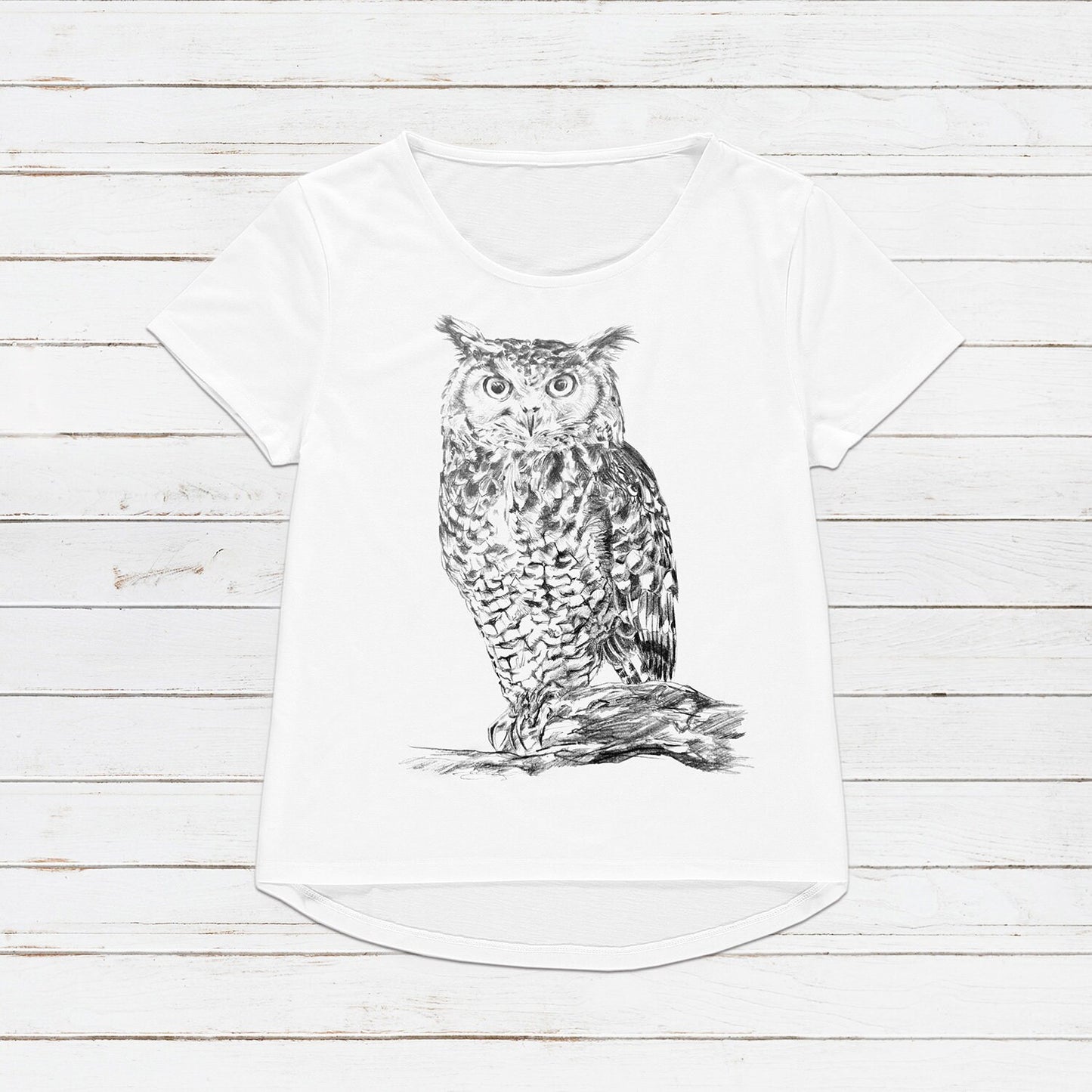 Owl T Shirt Artist Pencil Sketch Drawing Wild Bird Animal Vegan AF Cute Pretty Art Forest Nature Men's Women's Gifts Graphic Printed Top Tee