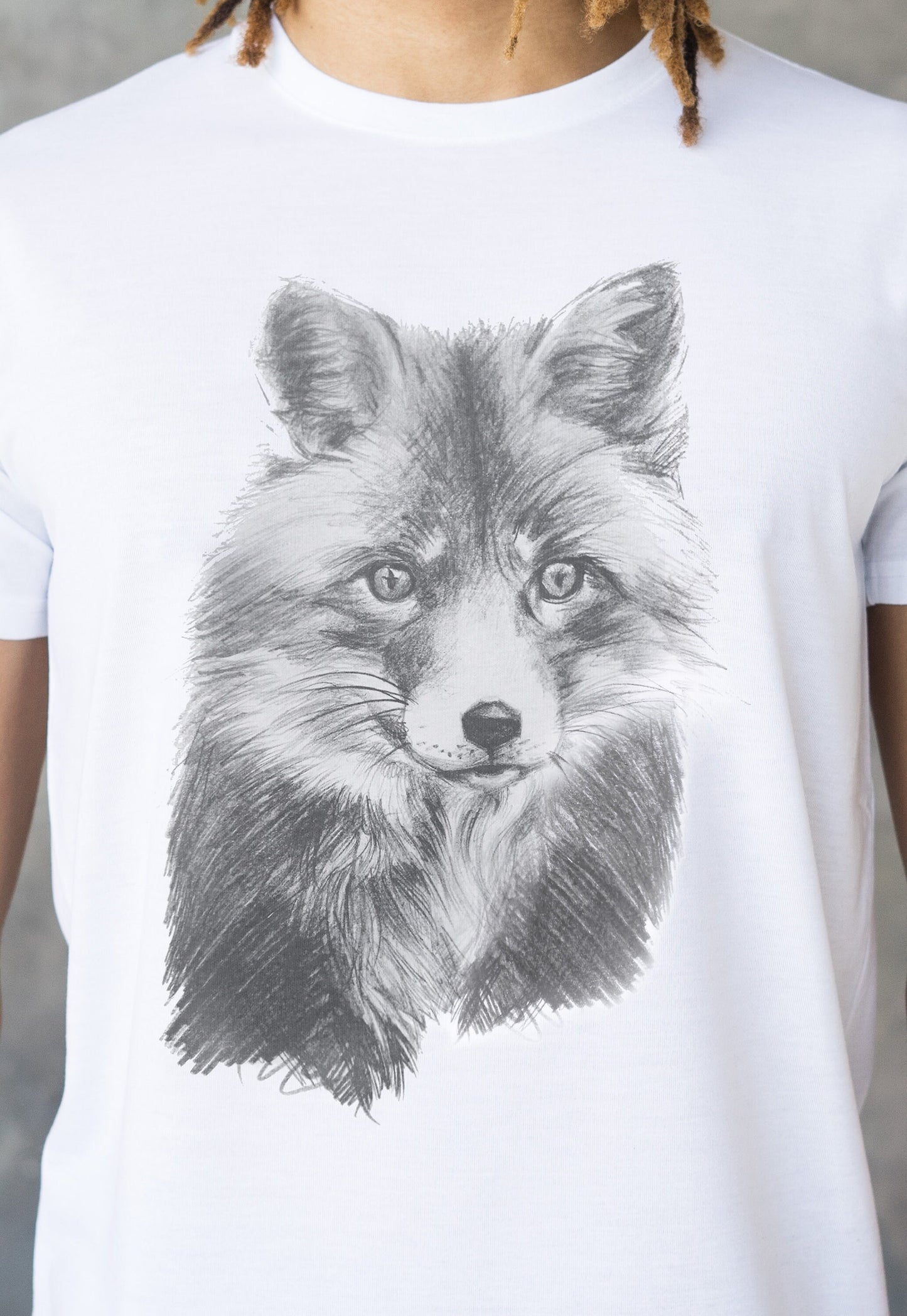 Fox T Shirt Artist Pencil Sketch Drawing Fox Cub Vegan Animal Animals Cute Veggie Forest Nature Men's Women's Unisex Graphic Printed Top Tee