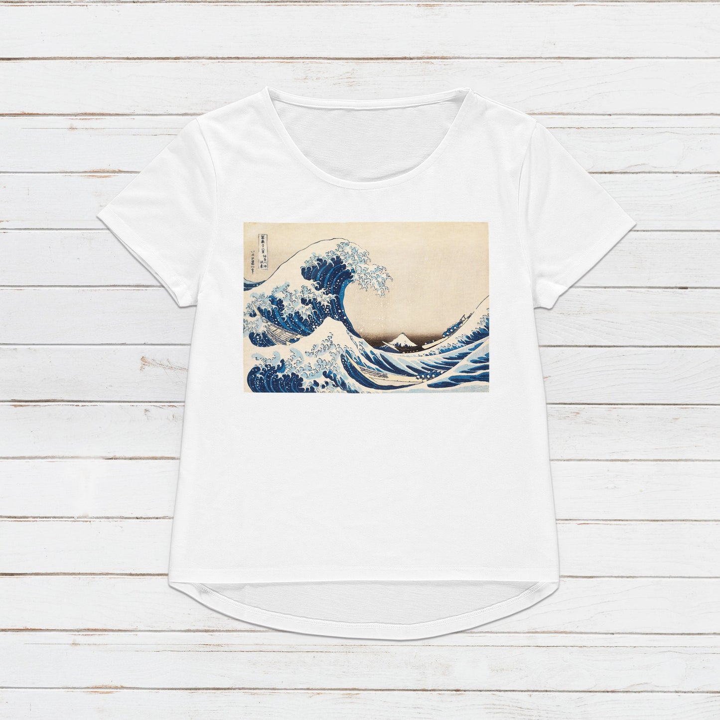 Japanese Ukiyo-e T Shirt Woodblock Art Hokusai The Great Wave Mount Fuji San Print Japan Kanji Calligraphy Womens Mens Graphic Printed Tee