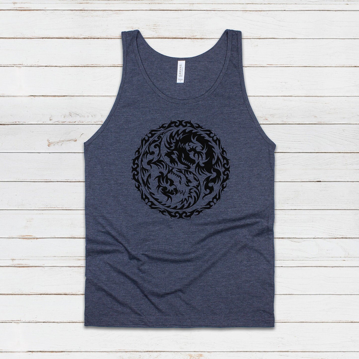 Yin Yang Dragons Tank Top Dragon Taoism Japanese Chinese Zen Yoga Gym Casual Martial Arts Taijitu Women's Mens Printed Cami Tee Vest T Shirt