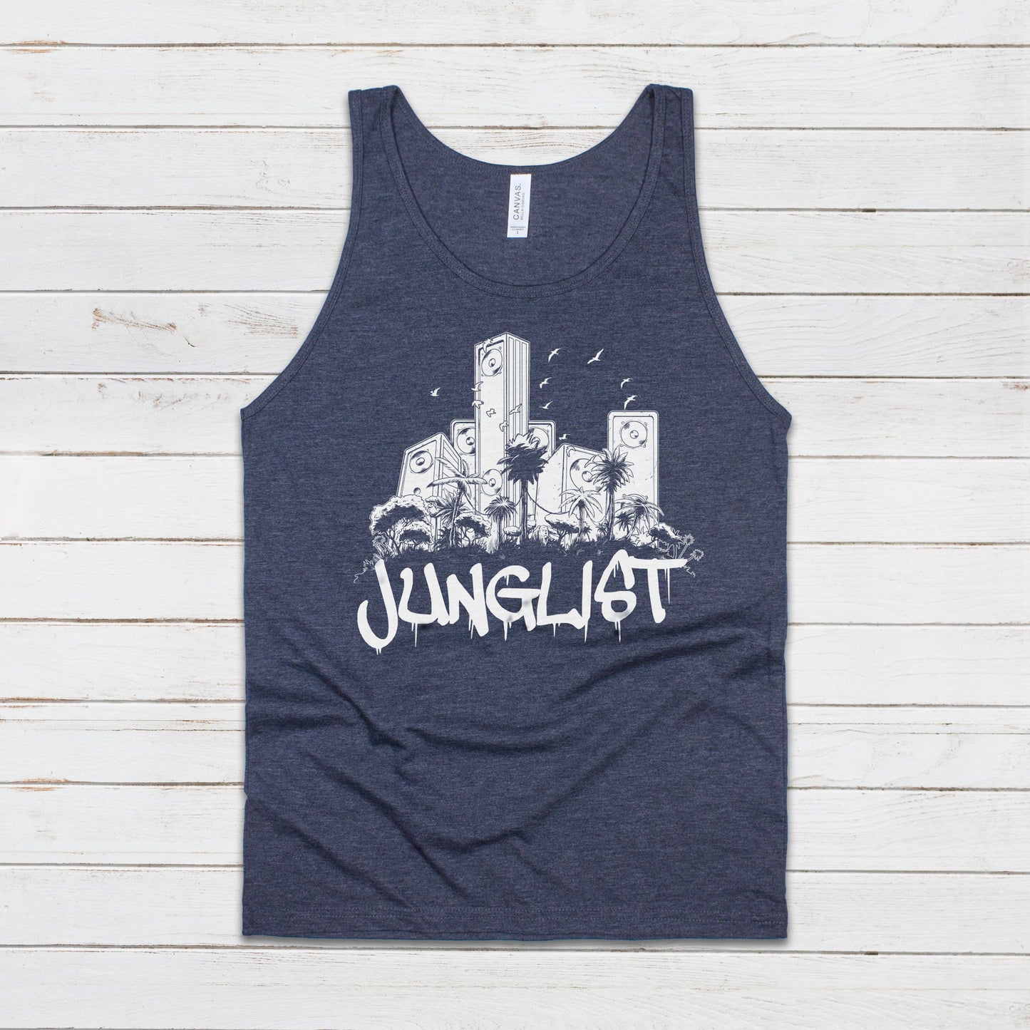 Junglist Sound System Tank Top Jungle Drum and Bass DJ EDM Synth Music Producer Gym Yoga Festival Mens Womens Graphic Printed Cami Vest Tee