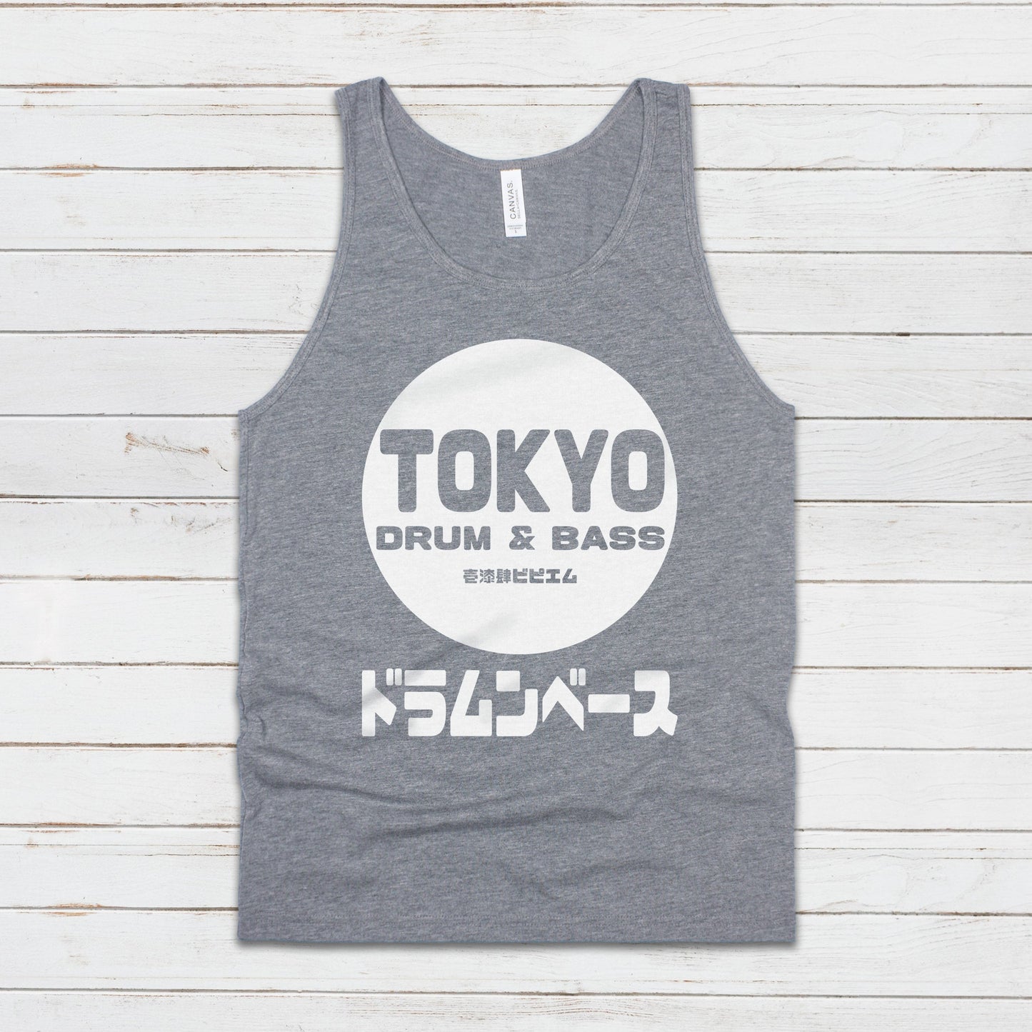 Tokyo Drum and Bass Tank Top Japanese Junglist Jungle DnB EDM DJ Synth Music Festival Cool Japan Mens Womens Graphic Printed Cami Vest Tee