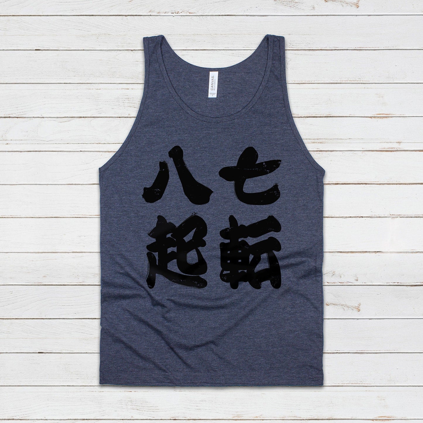 Japanese Tank Top Shichiten Hakki/ Nanakorobi Yaoki Japan Yoga Gym Boxing Positive Inspirational Graphic Printed Women's Men's Vest Tee Cami