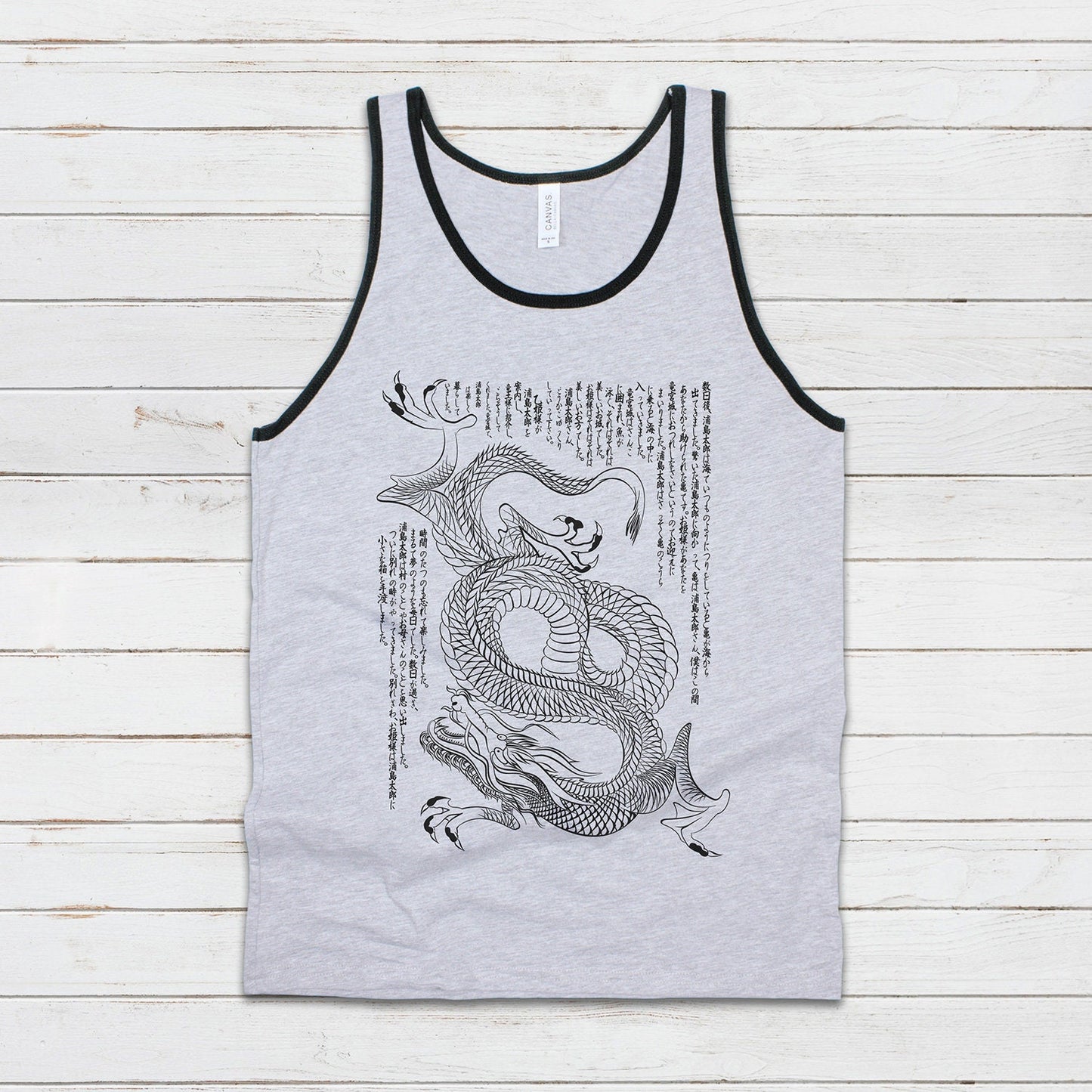 Japanese Tank Top Dragon Ryu Japan Traditional Chinese Ukiyo-e Dragon Naga Yoga Martial Arts Anime Manga Gym Mens Womens Printed Vest Cami