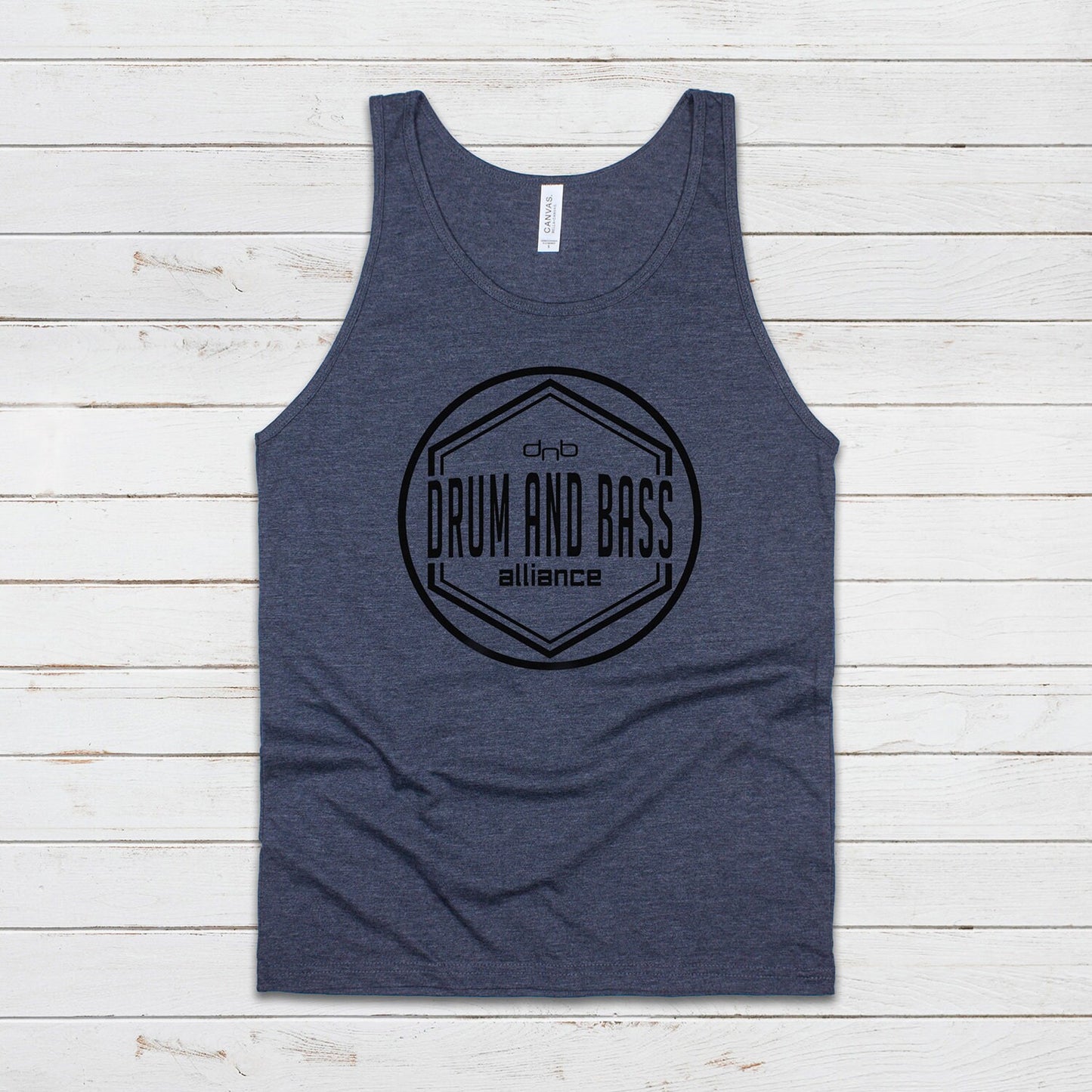 Drum and Bass Alliance Logo Tank Top Jungle Junglist DJ & n DnB Synth Synthesizer Music Producer Festival Mens Womens Printed Cami Vest Tee