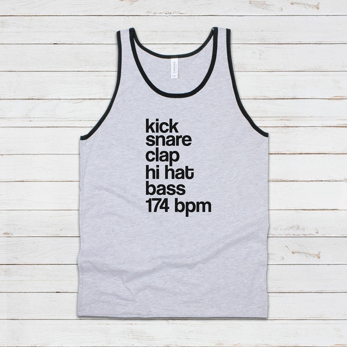 Drum and Bass Tank Top 74 BPM Synthesizer Jungle DnB Junglist DJ EDM Synth Music Producer Festival Mens Womens Graphic Printed Cami Vest Tee
