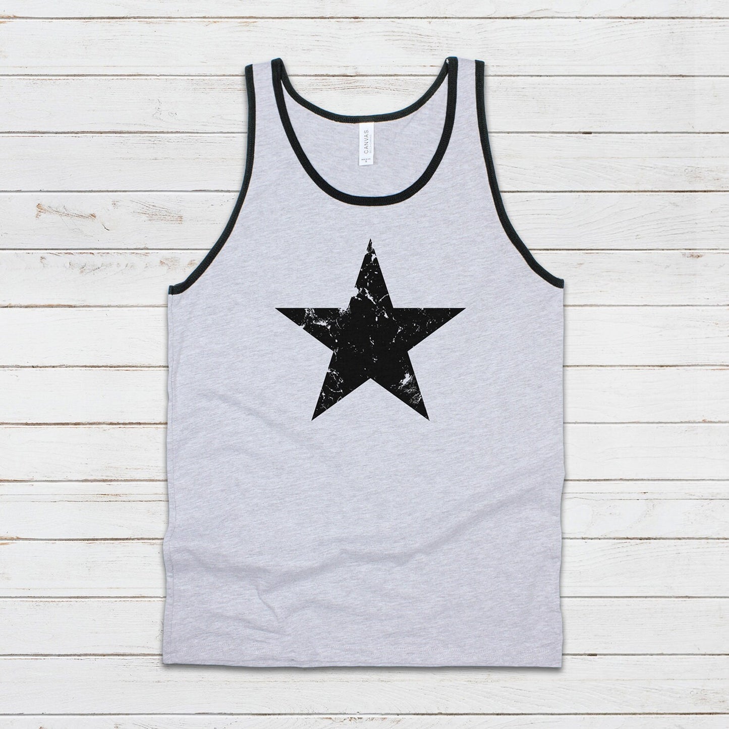 Star Ringer Tank Top Minimalist Abstract Geometric Skater Fashion Retro 70s 80s 90s Y2K Graphic Printed Women's Men's Ringer Vest Tee Cami