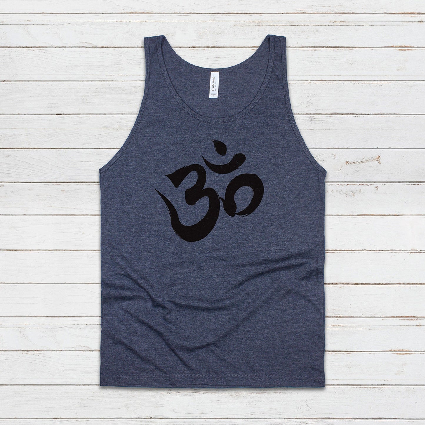 Om Calligraphy Tank Top Ohm Aum Yoga Meditation Sanskrit Writing Peace Lotus Mandala Hindu Mindfulness Gym Mens Womens Printed Vest Cami Tee