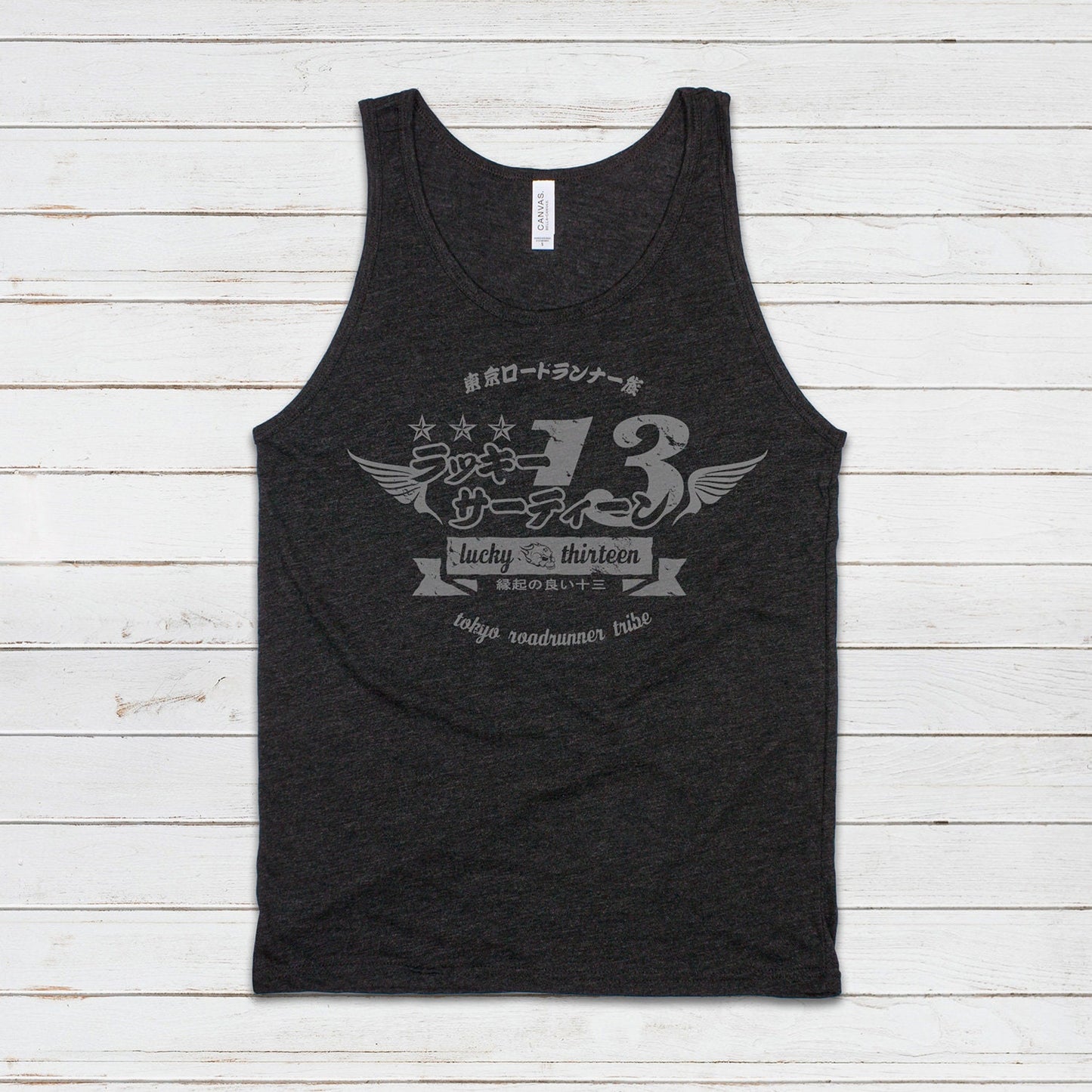 Tokyo Roadrunner Tank Top Japanese Wings Bike Motorcycle Kaminari Tribe Bosozoku Japan Anime Manga Mens Womens Retro Printed Cami Vest Tee