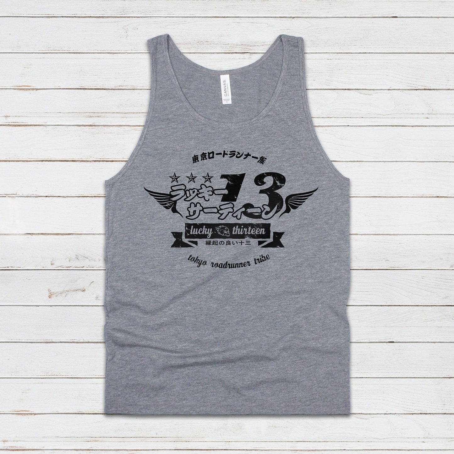 Tokyo Roadrunner Tank Top Japanese Wings Bike Motorcycle Kaminari Tribe Bosozoku Japan Anime Manga Mens Womens Retro Printed Cami Vest Tee