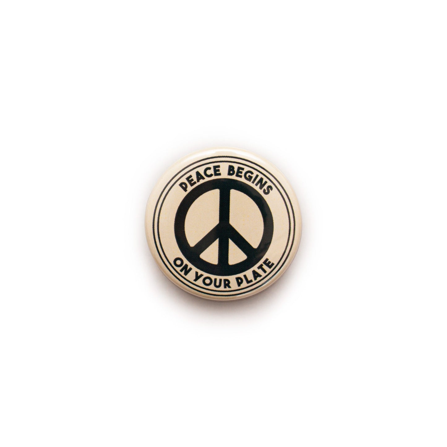 Vegan Badge Peace Begins On Your Plate Vegetarian Animal Liberation Rights ALF AF Veggie 38mm Pin Button Badge Gift Pacifist Activist Slogan