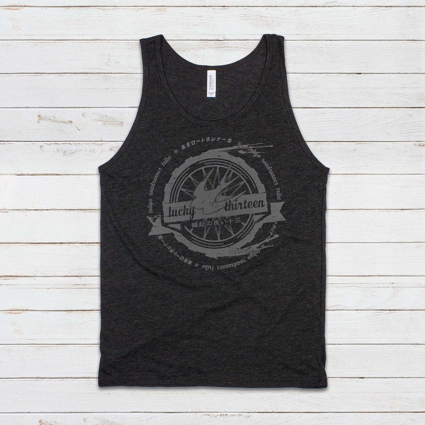 Tokyo Roadrunner Tank Top Japanese Wheel Bike Motorcycle Kaminari Tribe Bosozoku Japan Anime Manga Mens Womens Graphic Printed Cami Vest Tee