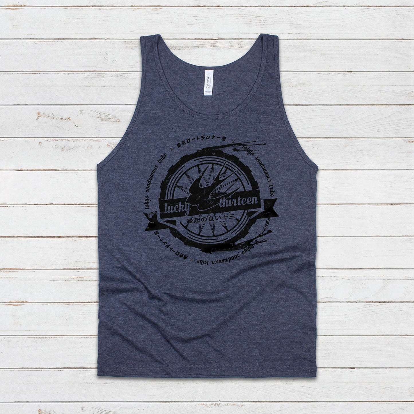 Tokyo Roadrunner Tank Top Japanese Wheel Bike Motorcycle Kaminari Tribe Bosozoku Japan Anime Manga Mens Womens Graphic Printed Cami Vest Tee