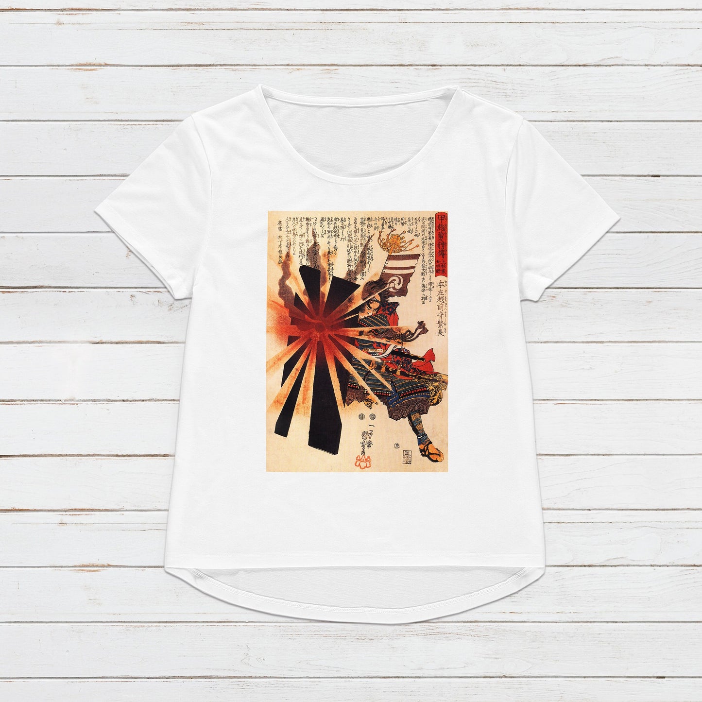 Japanese Ukiyo-e T Shirt Woodblock Art Utagawa Kuniyoshi Samurai Bushido Japan Martial Arts Calligraphy Gift Womens Mens Graphic Printed Tee